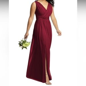 Dessy Collection Vivian Diamond Sleeveless Draped Chiffon Maxi Dress bridesmaid